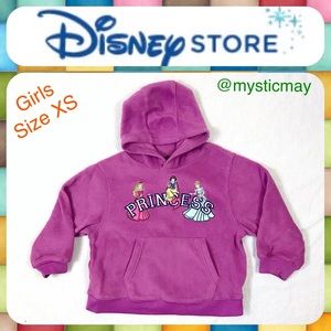 Girls Purple Fleece DISNEY PRINCESS PULLOVER Hoodie Sweater Size XS or 4